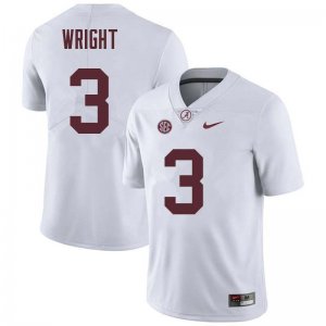 NCAA Men's Alabama Crimson Tide #3 Daniel Wright Stitched College Nike Authentic White Football Jersey BZ17J66XJ